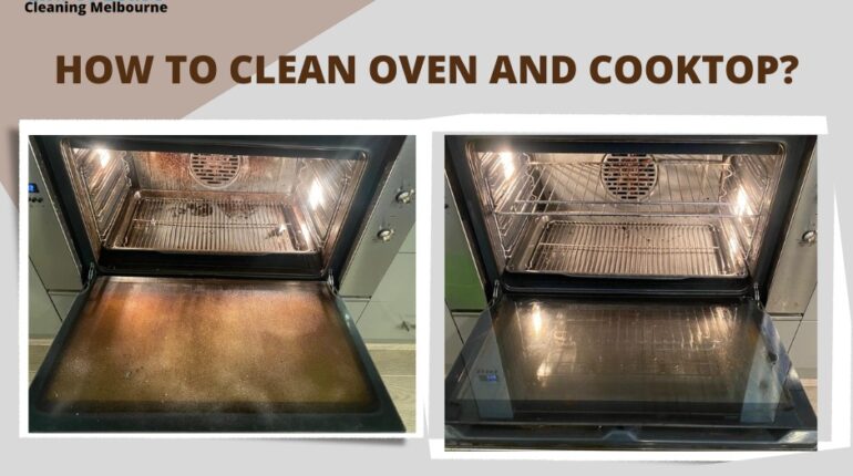 Before and after oven cleaning